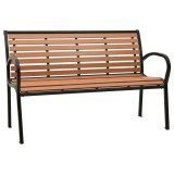 Cumpara ieftin Bancă de grădină, negru și maro, 125 cm, oțel și WPC