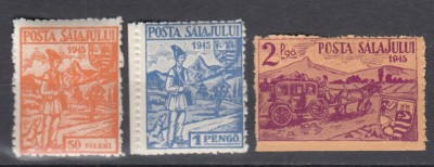 ROMANIA 1945 POSTA SALAJULUI EMISIUNEA a II-a 2 P.NEDANTELATA LATURA DE JOS MNH foto