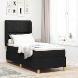 Cumpara ieftin Pat cu arcuri cu headboard Manual Negru 200 x 80 cm tesatura