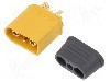 Conector alimentare DC, 500V, 4 pini, seria XT90, {{Dimensiune pin}}. AMASS - XT90I-M