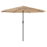 Umbrela soare de gradina cu stalp din otel, maro 324x324x247 cm