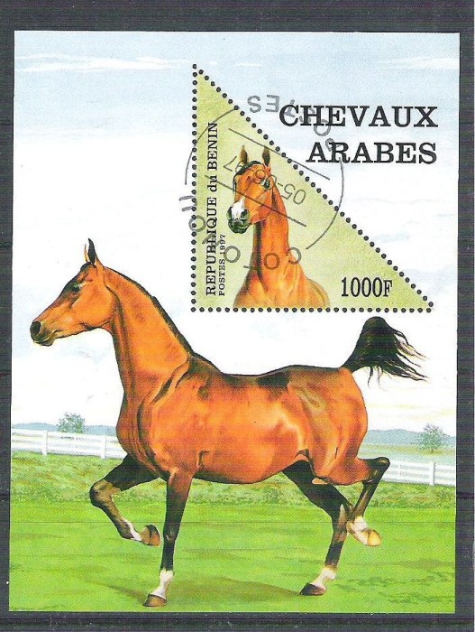 Benin 1997 Horse, perf. sheet, used AB.074