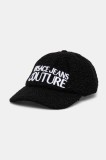 Versace Jeans Couture șapcă din amestec de l&acirc;nă culoarea negru, cu imprimeu, 77HAZK10 ZSB12