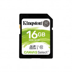 Card Kingston Canvas Select SDHC 16GB Clasa 10 UHS-I U1 80Mbs foto