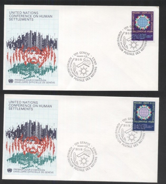 UN Geneva 1976 Habitat Mi.58-59 FDC UN.072