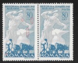 EROARE / VARIETATE IN PERECHE MNH - ROMANIA 1946 LP 190 REFORMA AGRARA, Nestampilat