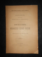 CONSTANTIN ERBICEANU - DESPRE VIATA SI ACTIVITATEA MITROP VENIAMIN COSTACHE 1888 foto