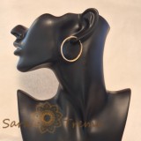 Cercei Rotunzi Creole Placati cu Aur - Verigi Clasice, Diametru 3.8 cm, SaraTremo