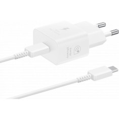 Incarcator Retea Cu Cablu USB-C Samsung, 25W, 3A, 1 x USB-C, Alb EP-T2510XWEGEU