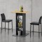 [en.casa] Masa bar Visby CL, 70 x 70 x 110cm, PAL melaminat, gri inchis/culoarea lemnului, cu 3 rafturi HausGarden Leisure