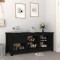vidaXL Dulap pentru pantofi, negru, 110x38x45,5 cm, lemn masiv pin 814598