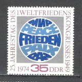 D.D.R.1974 25 ani Congresul mondial ptr. pace SD.401, Nestampilat