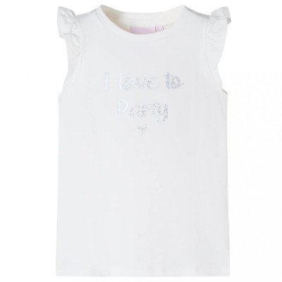 Tricou pentru copii cu m&amp;acirc;neci cu volane, alb, 140 foto