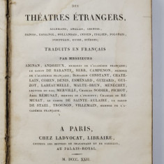 CHEFS - D'OEUVRE DES THEATRES ETRANGERS - PARIS, 1822