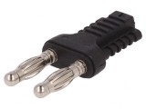 Conector banană 4mm 12A negru nichelat