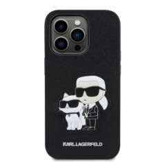 Husa Cover Karl Lagerfeld PU Saffiano Karl and Choupette NFT pentru iPhone 14 Pro Black