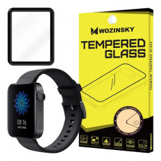 Folie Protectie Ecran WZK pentru Xiaomi Mi Watch, Sticla securizata, Full Face, Full Glue, Neagra