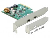 PCI Express cu 2 x SuperSpeed USB 10 Gbps (USB 3.1 Gen 2) USB-C, Delock 90397