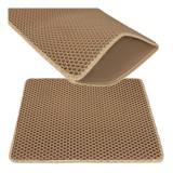 Covoras pentru litiera pisici 60x45 cm, bej, antiderapant Purlov