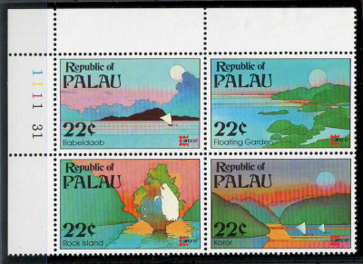 Palau 1987 Mi 188/91 block MNH - Peisaje foto