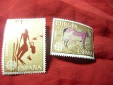 Serie Spania 1975 - Europa - Pictura rupestra , 2 valori, Nestampilat