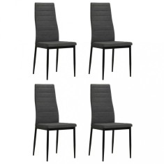 vidaXL Scaune de bucătărie pivotante, 4 buc., gri &icirc;nchis, textil