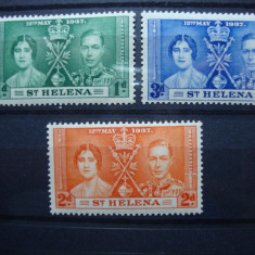 ST. HELENA 1937 SERIE INCORONAREA GEORGE VI MH