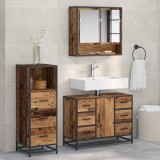 vidaXL Set de mobilier pentru baie 3 pcs Lemn Vechi Lemn compozit 3402494