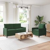 vidaXL Set de canapea 2 pcs Verde Junglă Țesătură 3417087