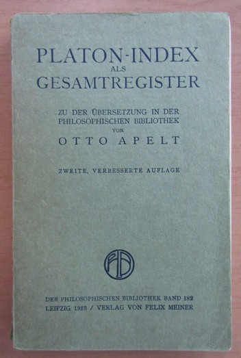 Otto Apelt - Platon - Index als Gesamtregister