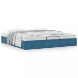 VidaXL Cadru pat otoman fără saltea Albastru &icirc;nchis 180x200 cm catifea