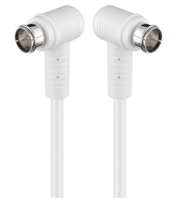 Cablu antena SAT 90 grade 80dB dublu ecranat 1.5m F tata rapida 90 - F tata rapida 90 complet ecranate alb Goobay 67341 foto