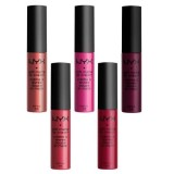 Set 5 rujuri de buze, NYX, Diamond Ice Soft Matte Vault