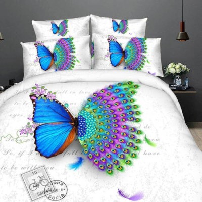 Lenjerie de pat digital print 3d (butterfly peacock) foto