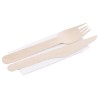 Tacamuri de unica folosinta, ecologice, lemn, cutit, furculita, servetel,&nbsp;16 cm, Strend Pro