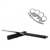 Set Autoaparare: Baston Telescopic 65cm Argintiu + Box/Pumnal Craniu Metalic. Idealstore. Compact 20cm