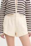 BA&amp;SH pantaloni scurți din amestec de in ROMA culoarea bej, uni, high waist, 1E25ROMA