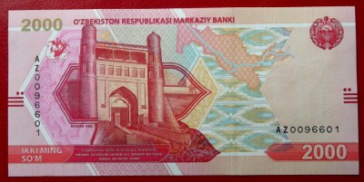 Uzbekistan 2000 2.000 sum som 2021 UNC necirculata ** foto