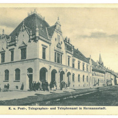 3417 - SIBIU, Post Office, Market, Romania - old postcard - unused