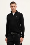 Lacoste pulover barbati, culoarea negru, cu turtleneck