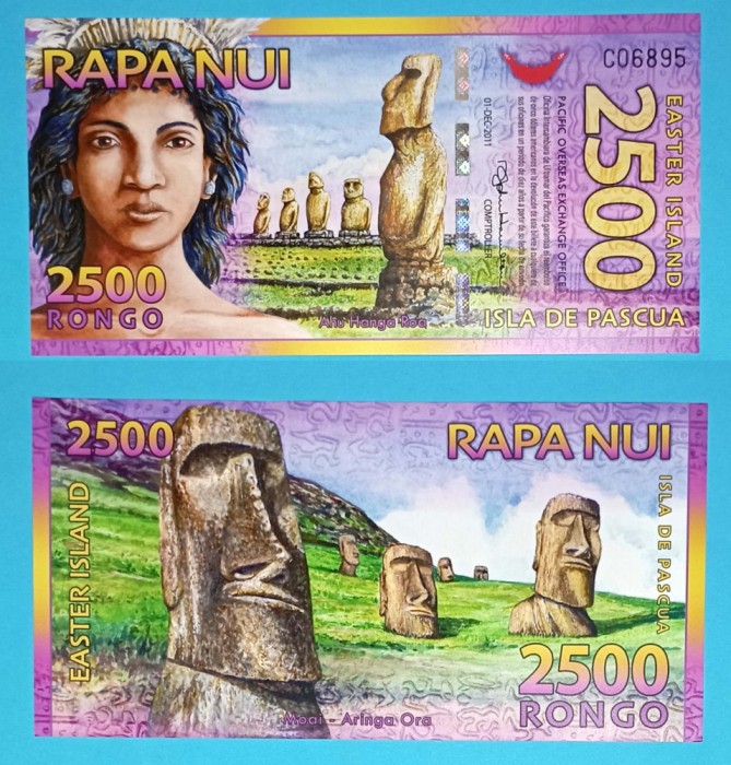 Insula Paștelui 2.500 Rongo 2011 &#039;(Chile)&#039; UNC serie: C06895