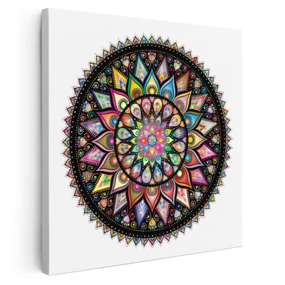 Tablou canvas cerc mandala forme geometrice, multicolor 1339 Tablou canvas pe panza CU RAMA 40x40 cm foto