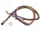 Conector M8 soclu tată 8 pini IP67 32V 1,5A 0,5m LUTRONIC