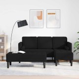 VidaXL Set de canapea 2 pcs Negru 173 x 131 x 67 cm țesătură