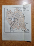 Harta orasului chisinau - anii &#039;20 -&#039;30-perioada interbelica-dimensiuni 16/13 cm
