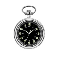 Ceas de buzunar Gorben PM003 Argintiu - Mecanic, Afișaj cu Cifre Arabe, Cu Lant Vintage Retro