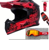 Cumpara ieftin Set Casca Moto ATV Trotineta Enduro Ochelari Manusi Cagula OEM Marimi S M L XL
