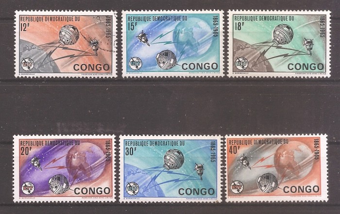 Congo RD 1965 - Cea de-a 100-a aniversare a ITU (deparajate), MNH