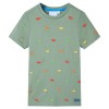 Tricou pentru copii cu m&acirc;neci scurte, kaki, 116 11766, vidaXL