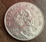 C50 - Moneda foarte veche - Mexic - 5/cinco pesos - 1976